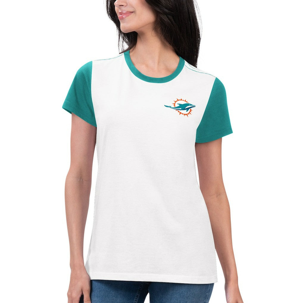 Miami Dolphins G-III 4Her by Carl Banks Women's Fashion Illustration T-Shirt | NFL New