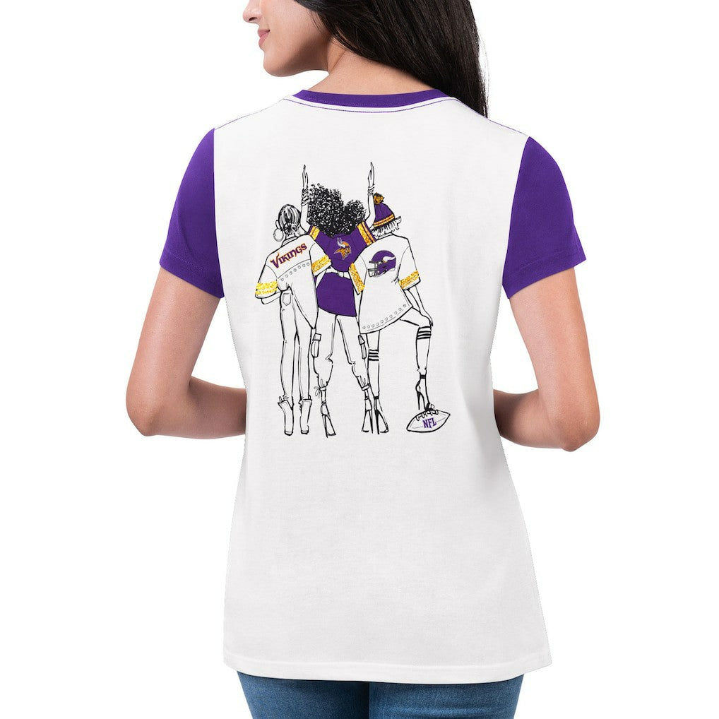 Minnesota Vikings G-III 4Her by Carl Banks Women's Fashion Illustration T-Shirt | NFL Sale