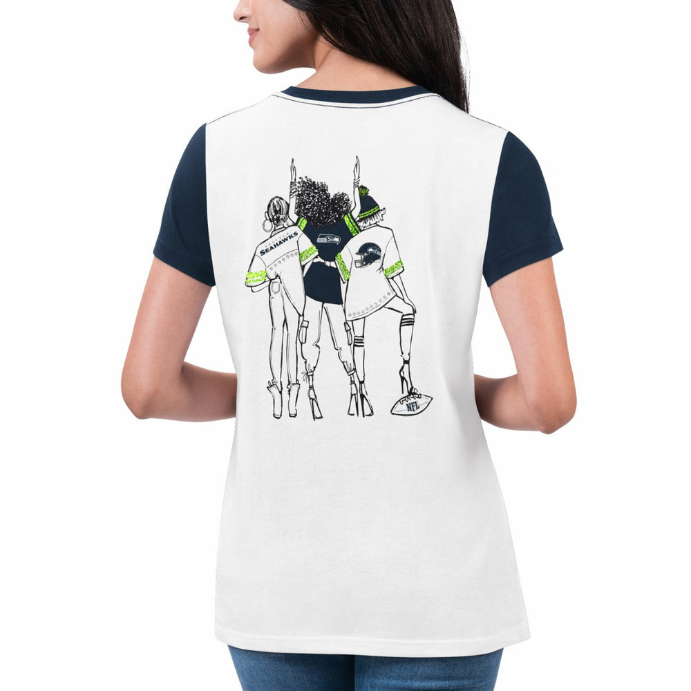 Seattle Seahawks G-III 4Her by Carl Banks Women's Fashion Illustration T-Shirt | NFL Discount