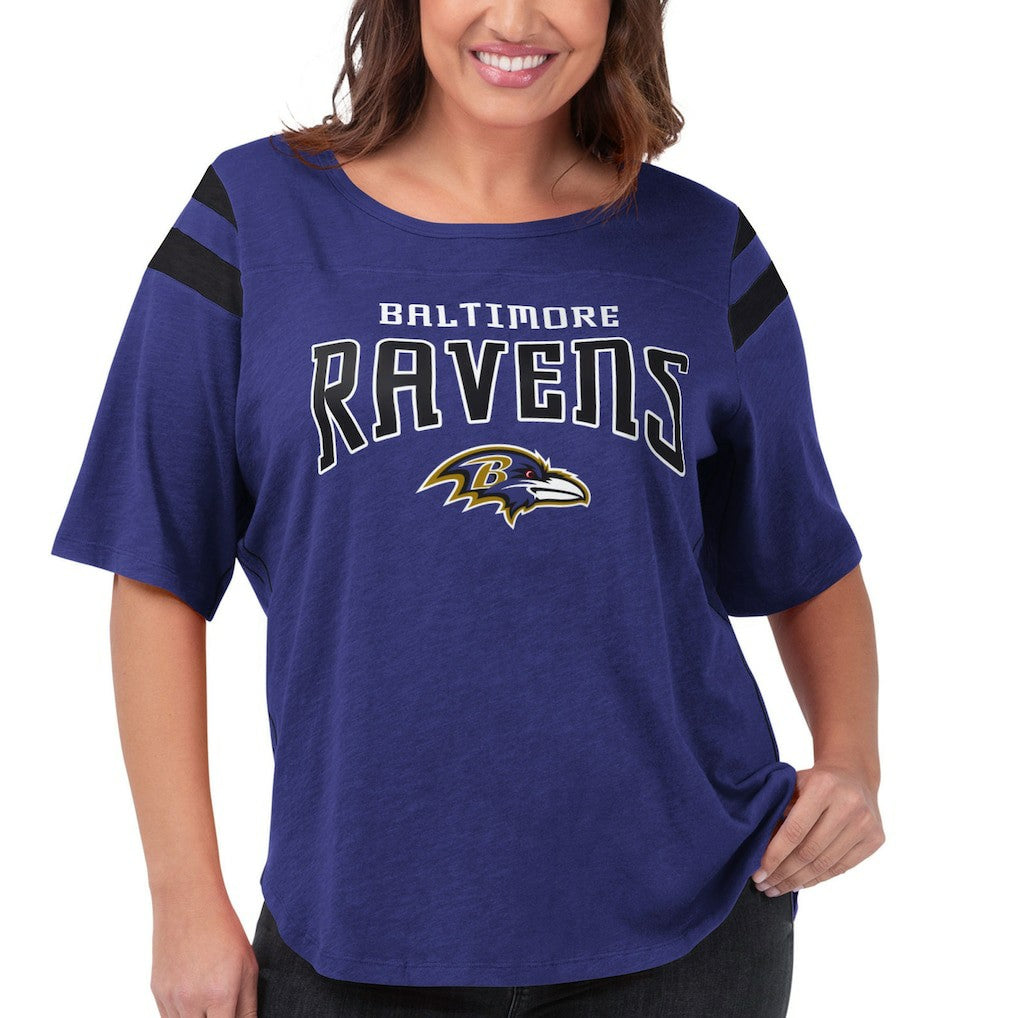 Baltimore Ravens G-III 4Her by Carl Banks Women's Plus Size Linebacker T-Shirt | NFL Sale