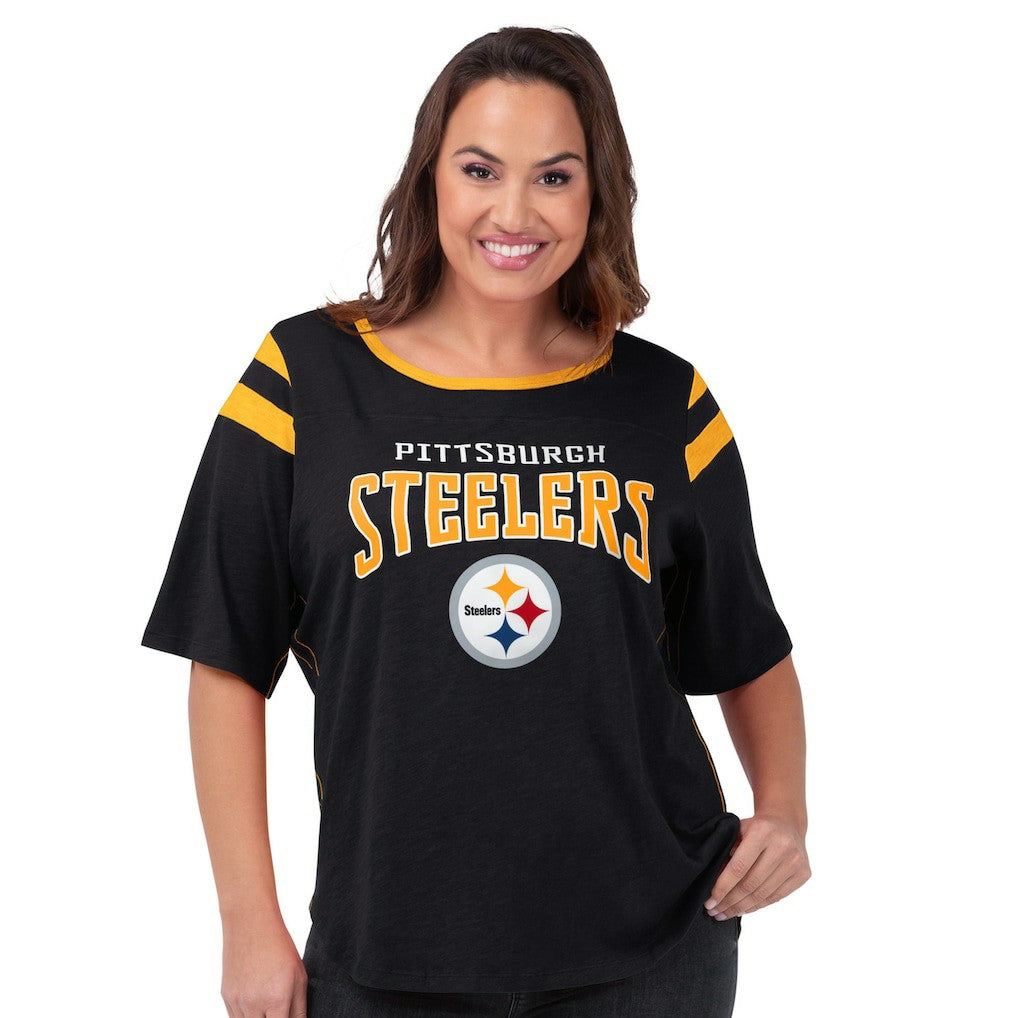 Pittsburgh Steelers G-III 4Her by Carl Banks Women's Plus Size Linebacker T-Shirt | NFL US