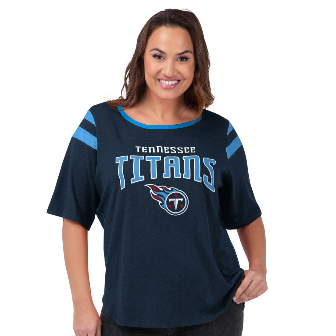 Tennessee Titans G-III 4Her by Carl Banks Women's Plus Size Linebacker T-Shirt | NFL US