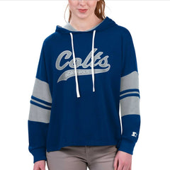 Indianapolis Colts Starter Women's Bump And Run Long Sleeve Hoodie T-Shirt | NFL Outlet