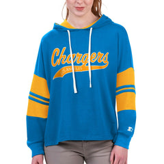 Los Angeles Chargers Starter Women's Bump And Run Long Sleeve Hoodie T-Shirt | NFL New