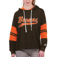 Cleveland Browns Starter Women's Bump And Run Long Sleeve Hoodie T-Shirt | NFL US