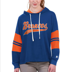 Denver Broncos Starter Women's Bump And Run Long Sleeve Hoodie T-Shirt | NFL Online