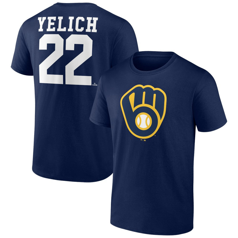 Christian Yelich Milwaukee Brewers Player Icon Name & Number T-Shirt - MLB T-shirts