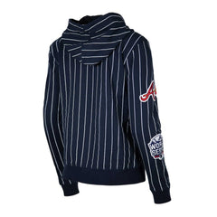 Atlanta Braves New Era Women's Pinstripe Tri-Blend Full-Zip Hoodie Jacket - MLB Jackets