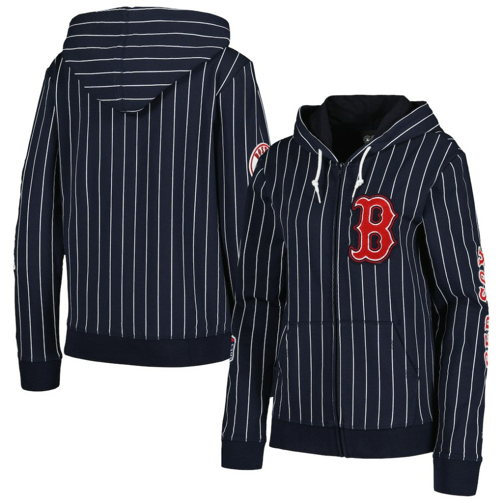 Boston Red Sox New Era Women's Pinstripe Tri-Blend Full-Zip Jacket - MLB Jackets