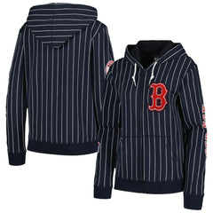 Boston Red Sox New Era Women's Pinstripe Tri-Blend Full-Zip Jacket - MLB Jackets
