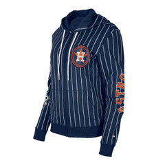 Houston Astros New Era Women's Pinstripe Tri-Blend Full-Zip Hoodie Jacket - MLB Jackets