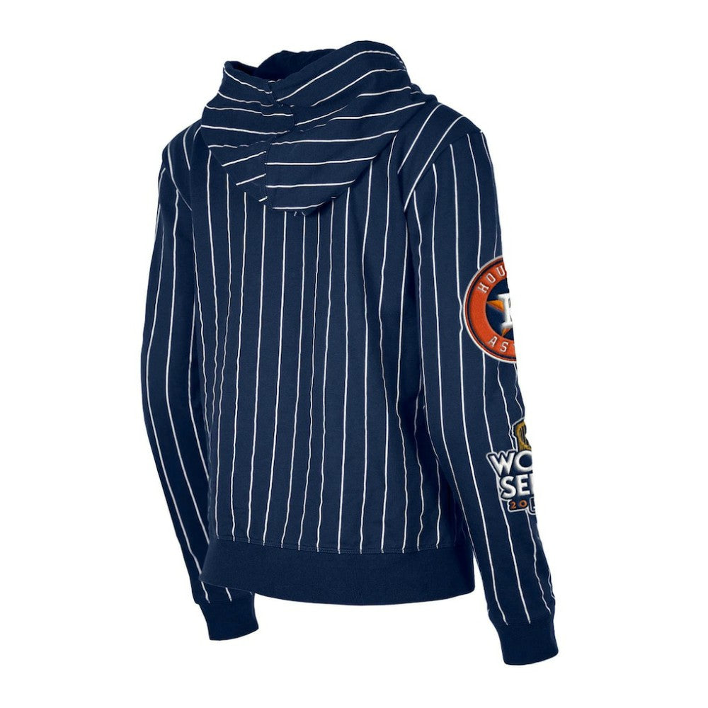 Houston Astros New Era Women's Pinstripe Tri-Blend Full-Zip Hoodie Jacket - MLB Jackets