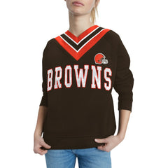 Cleveland Browns Tommy Hilfiger Women's Heidi Raglan V-Neck Sweater | NFL Near me