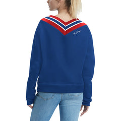 New York Giants Tommy Hilfiger Women's Heidi Raglan V-Neck Sweater | NFL US