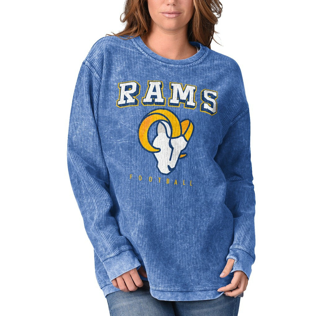 Los Angeles Rams G-III 4Her by Carl Banks Women's Comfy Cord Pullover Sweatshirt | NFL Discount