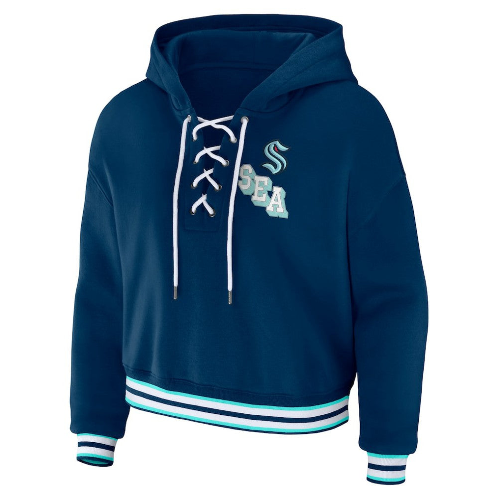 Seattle Kraken WEAR by Erin Andrews Women's Lace-Up Pullover Hoodie -  NHL Hoodies