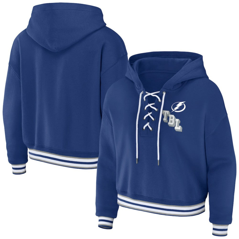 Tampa Bay Lightning WEAR by Erin Andrews Women's Lace-Up Pullover Hoodie -  NHL Hoodies