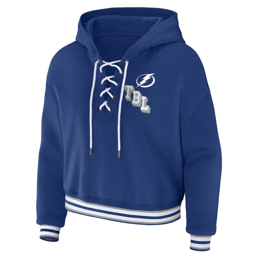 Tampa Bay Lightning WEAR by Erin Andrews Women's Lace-Up Pullover Hoodie -  NHL Hoodies