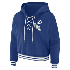 Tampa Bay Lightning WEAR by Erin Andrews Women's Lace-Up Pullover Hoodie -  NHL Hoodies