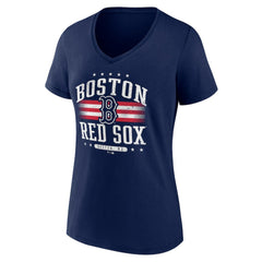 Boston Red Sox Women's Americana Team V-Neck T-Shirt - MLB T-shirts