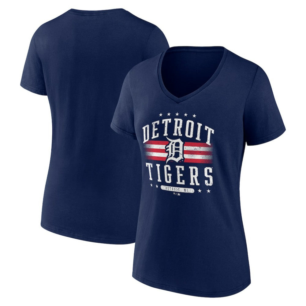 Detroit Tigers Women's Americana Team V-Neck T-Shirt - MLB T-shirts