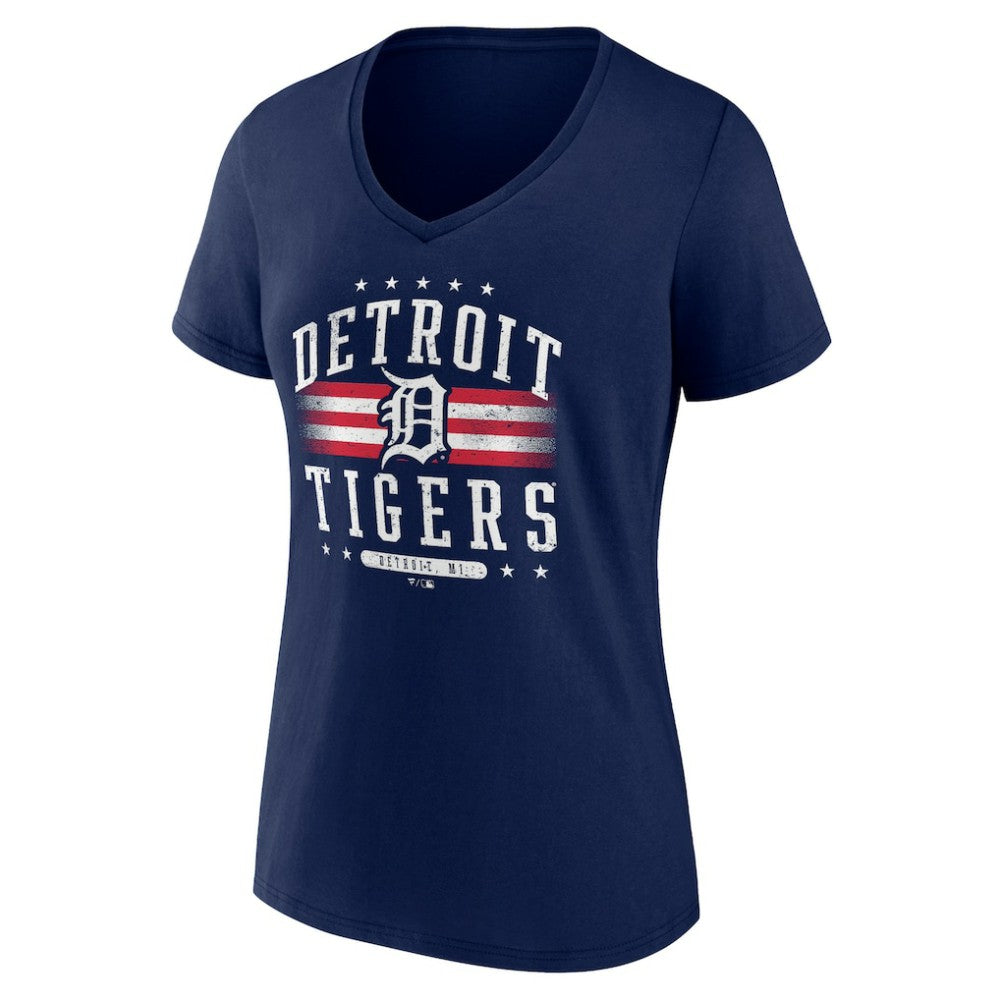 Detroit Tigers Women's Americana Team V-Neck T-Shirt - MLB T-shirts