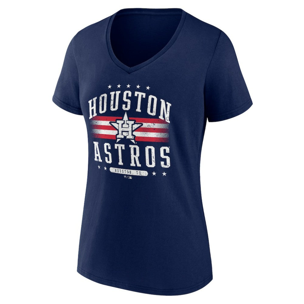 Houston Astros Women's Americana Team V-Neck T-Shirt - MLB T-shirts