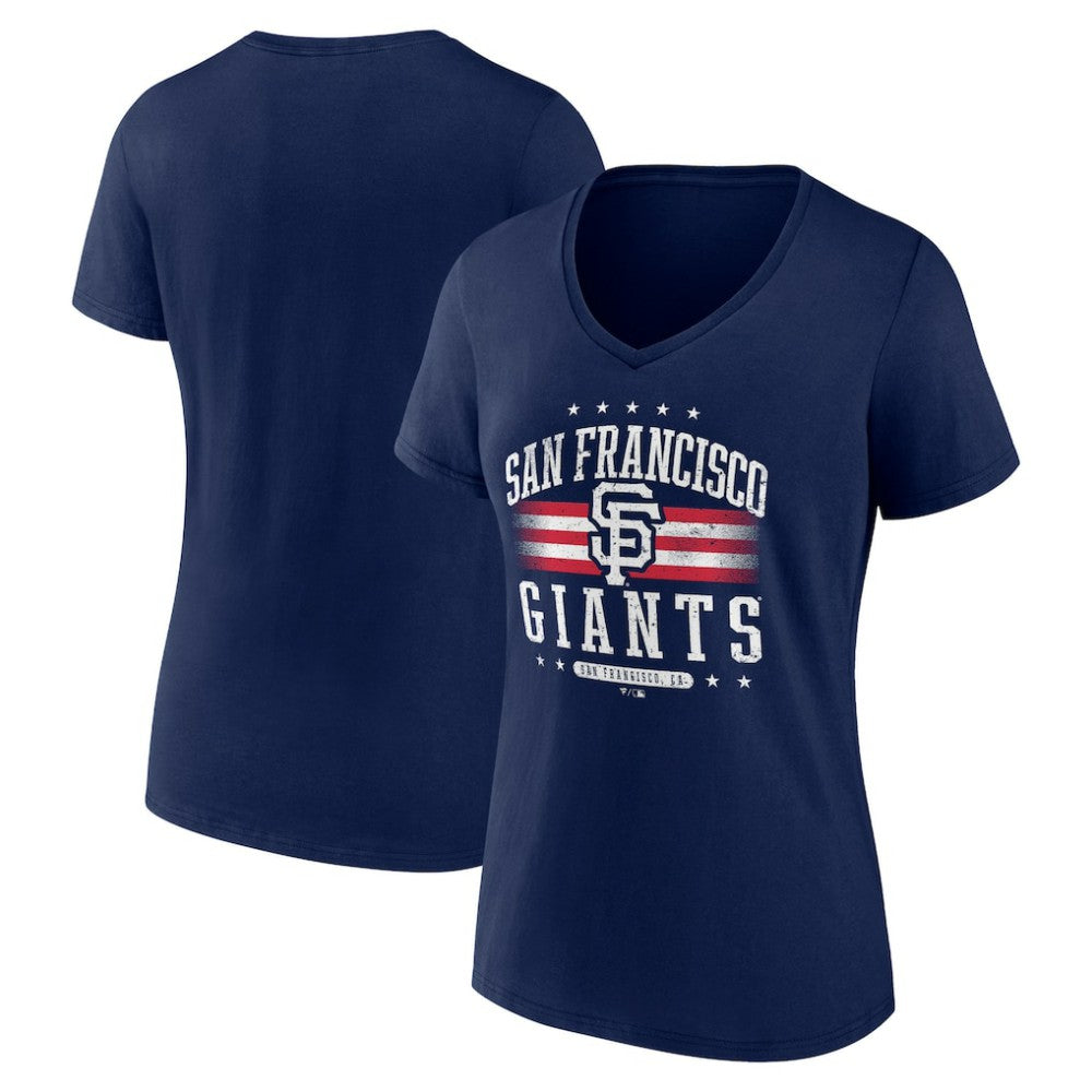 San Francisco Giants Women's Americana Team V-Neck T-Shirt - MLB T-shirts