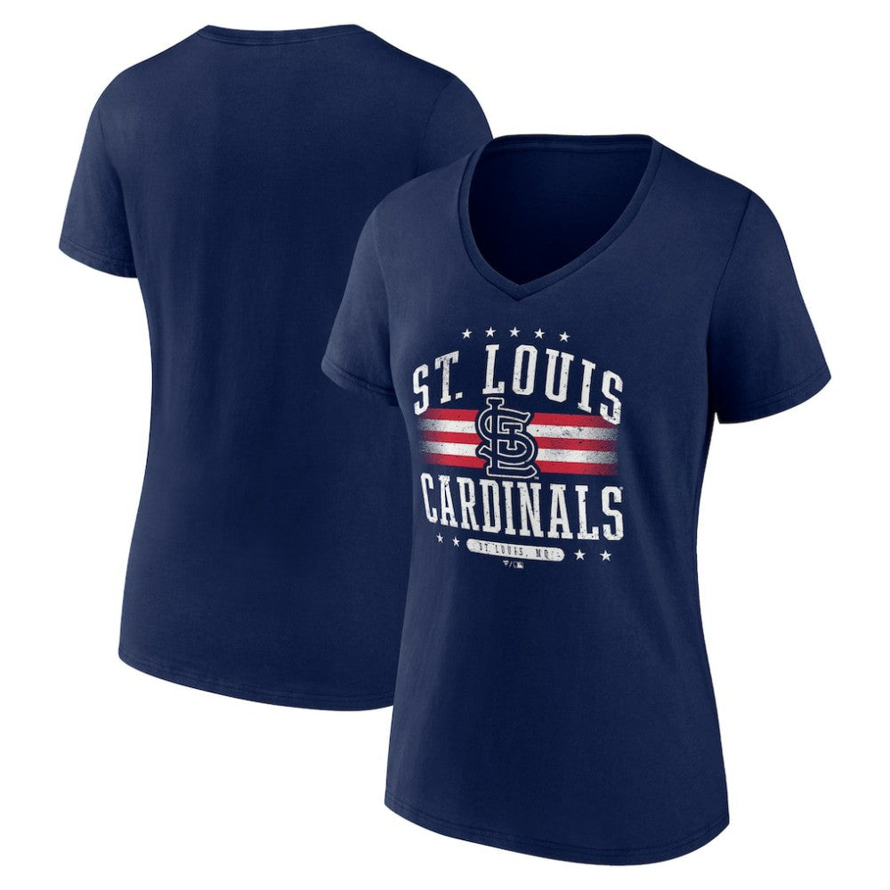 St. Louis Cardinals Women's Americana Team V-Neck T-Shirt - MLB T-shirts