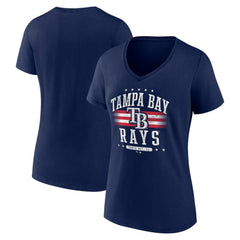 Tampa Bay Rays Women's Americana Team V-Neck T-Shirt - MLB T-shirts