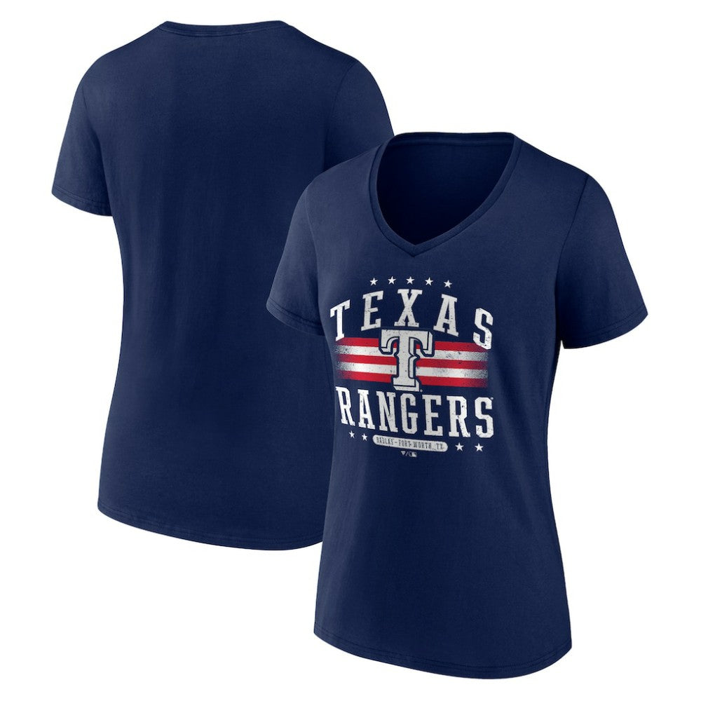 Texas Rangers Women's Americana Team V-Neck T-Shirt - MLB T-shirts