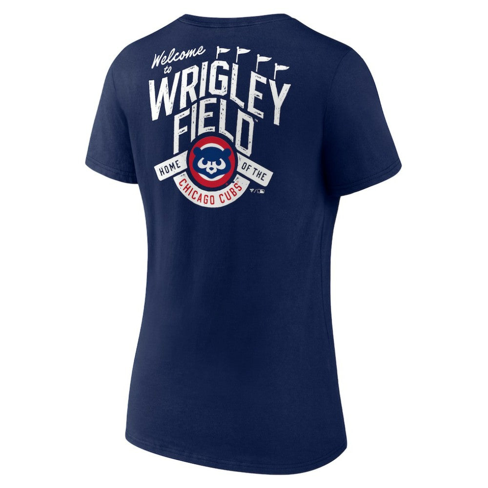 Chicago Cubs Women's Hometown Collection Wrigley V-Neck T-Shirt - MLB T-shirts