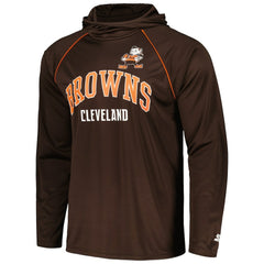 Cleveland Browns Starter Gridiron Classics Throwback Raglan Long Sleeve Hooded T-Shirt | NFL New