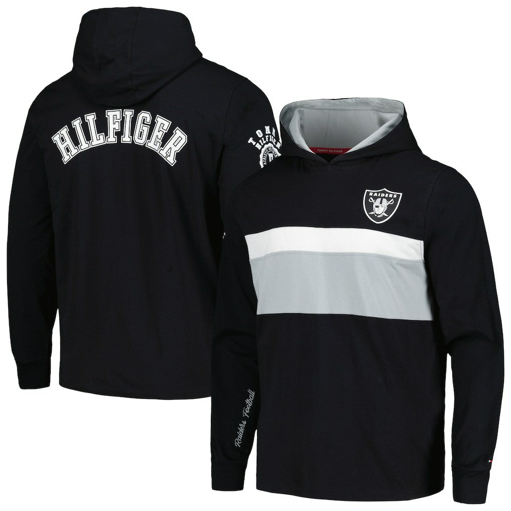 Las Vegas Raiders Tommy Hilfiger Morgan Long Sleeve Hoodie T-Shirt | NFL Discount