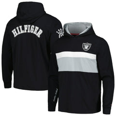 Las Vegas Raiders Tommy Hilfiger Morgan Long Sleeve Hoodie T-Shirt | NFL Discount