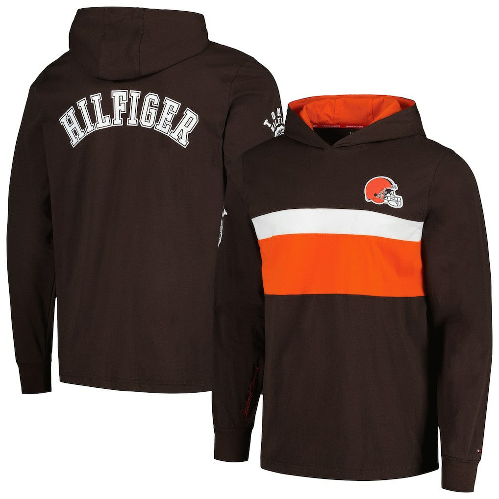 Cleveland Browns Tommy Hilfiger Morgan Long Sleeve Hoodie T-Shirt | NFL Discount