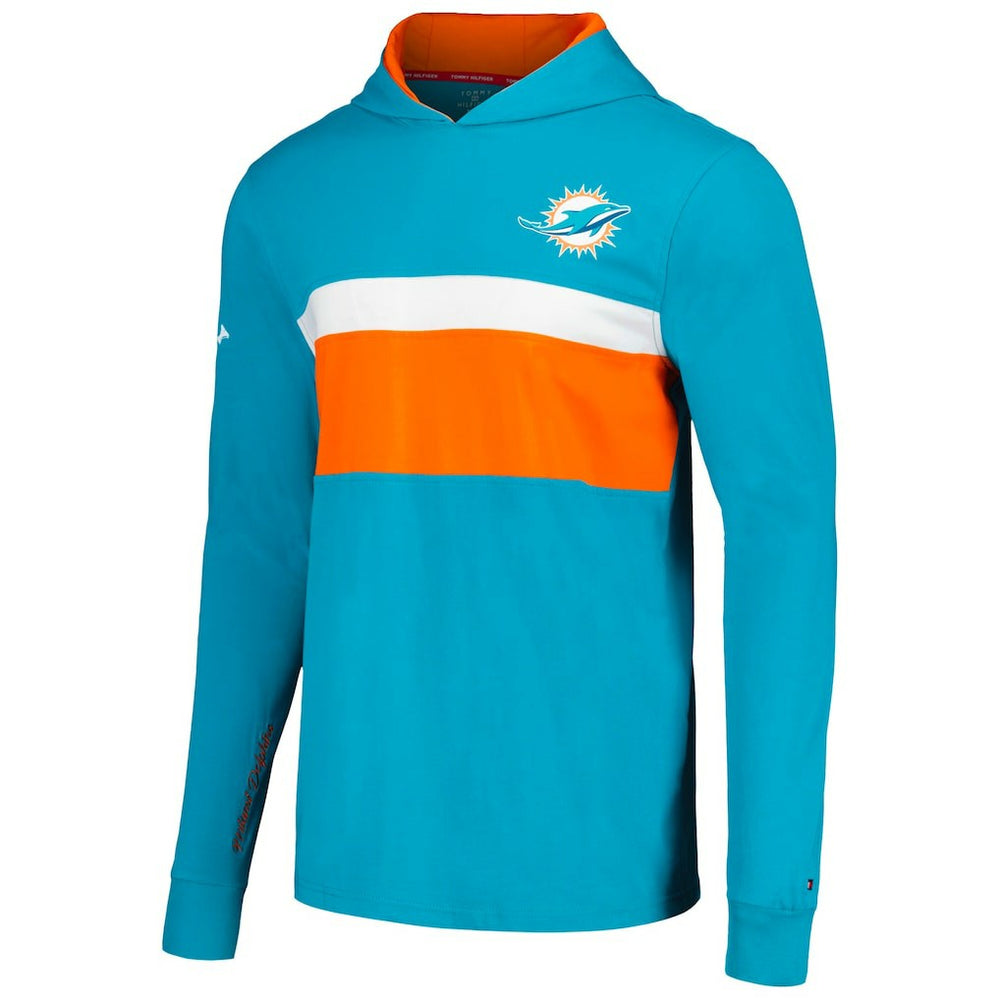 Miami Dolphins Tommy Hilfiger Morgan Long Sleeve Hoodie T-Shirt | NFL Discount