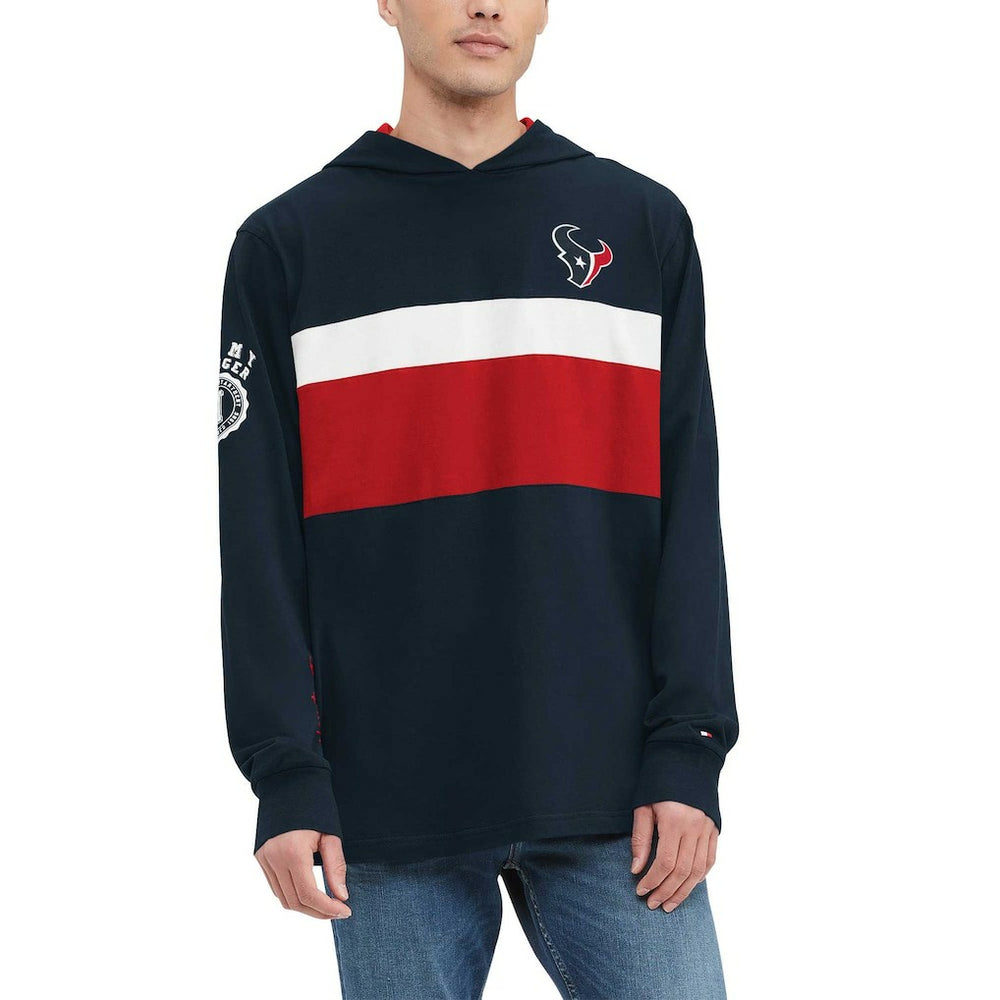 Houston Texans Tommy Hilfiger Morgan Long Sleeve Hoodie T-Shirt | NFL Discount