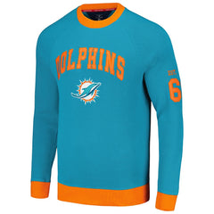 Miami Dolphins Tommy Hilfiger Reese Raglan Tri-Blend Pullover Sweatshirt | NFL Discount