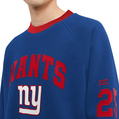 New York Giants Tommy Hilfiger Reese Raglan Tri-Blend Pullover Sweatshirt | NFL Outlet