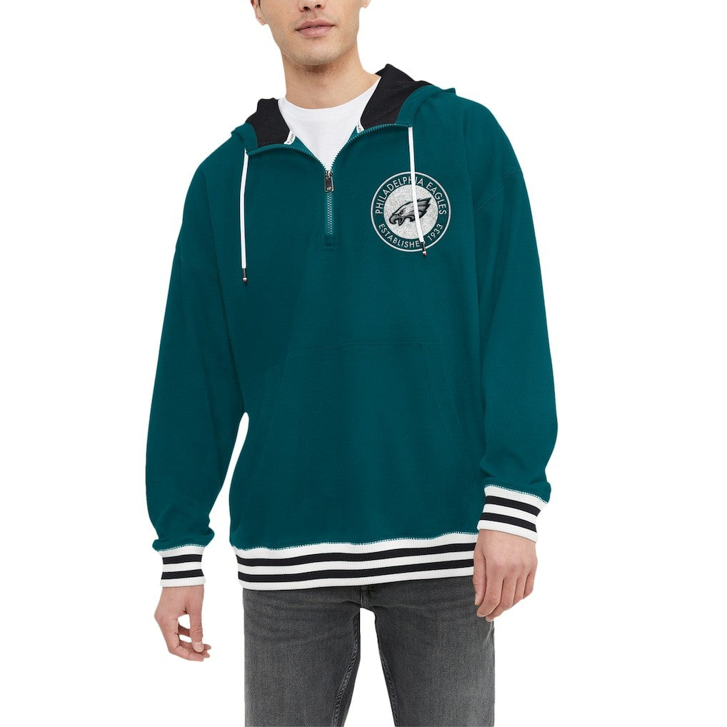 Philadelphia Eagles Tommy Hilfiger Midnight Aaron Quarter-Zip Hoodie | NFL Outlet