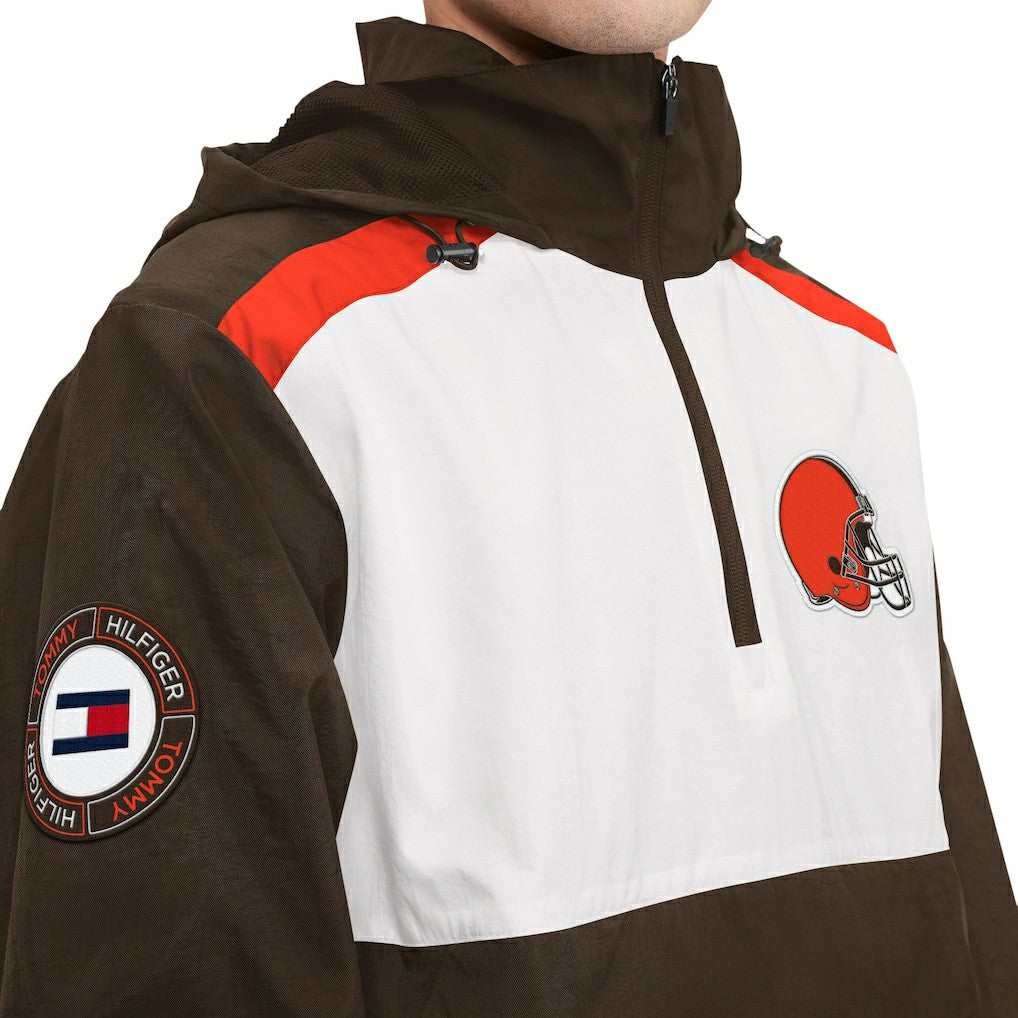 Cleveland Browns Tommy Hilfiger Carter Half-Zip Hooded Top | NFL Discount