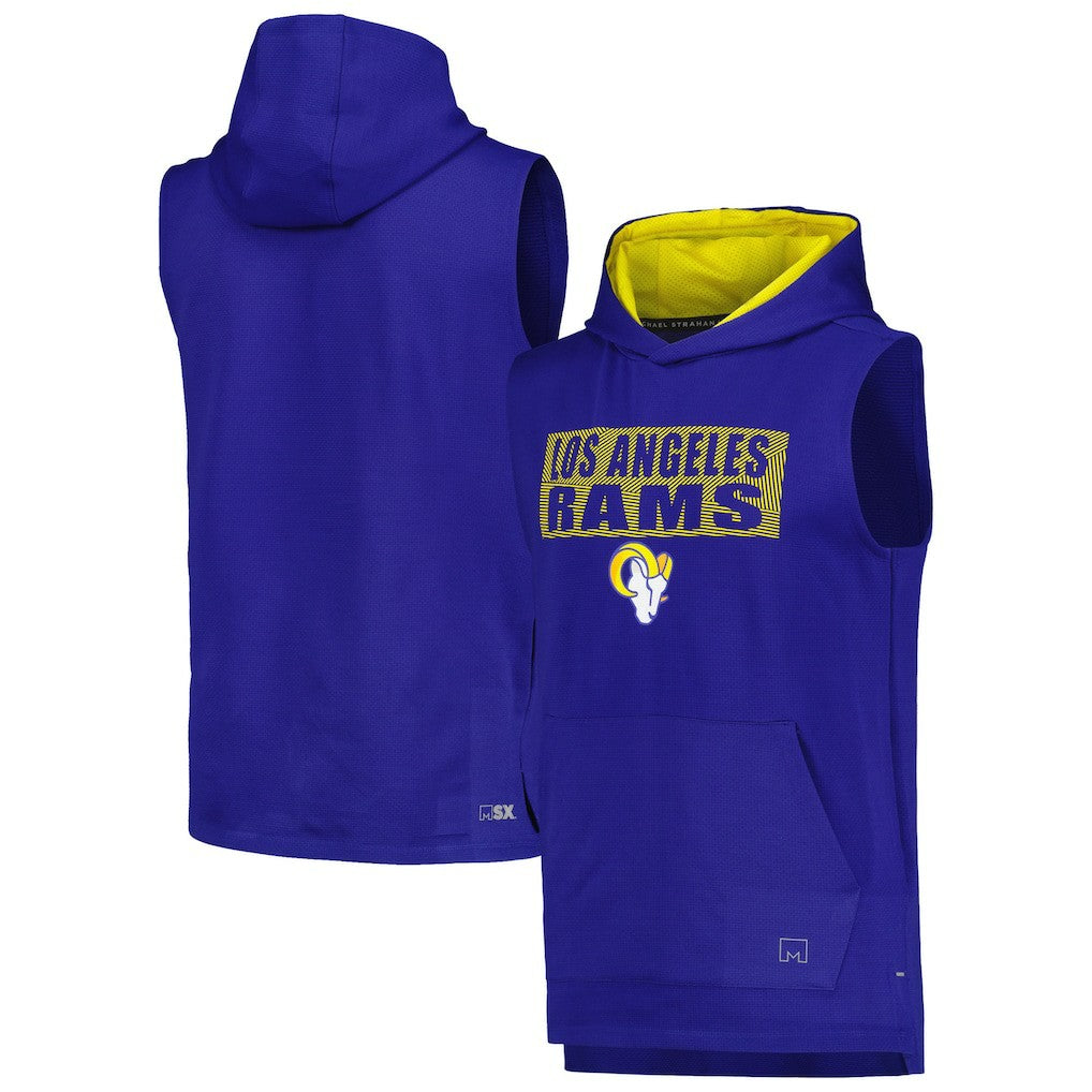 Los Angeles Rams MSX by Michael Strahan Marathon Sleeveless Pullover Hoodie | NFL Sale