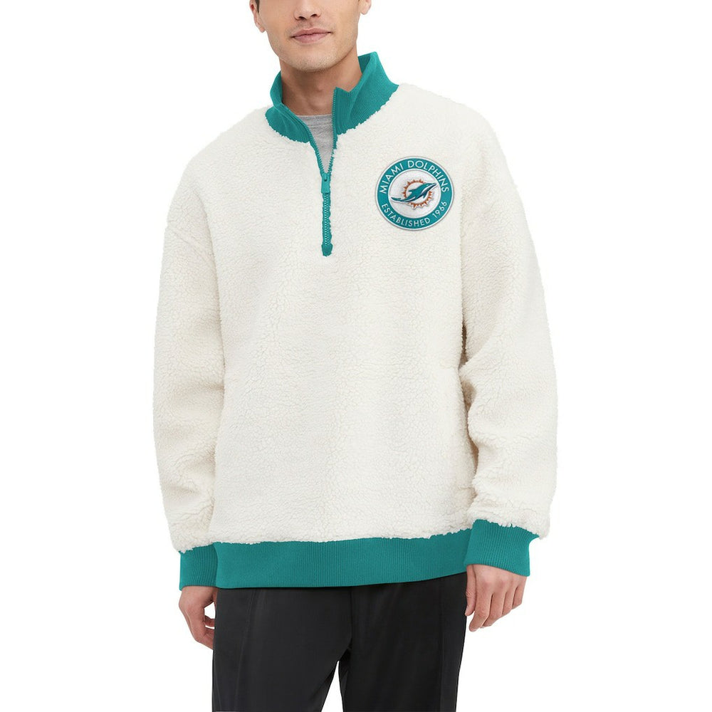 Miami Dolphins Tommy Hilfiger Jordan Sherpa Quarter-Zip Sweatshirt | NFL Hot