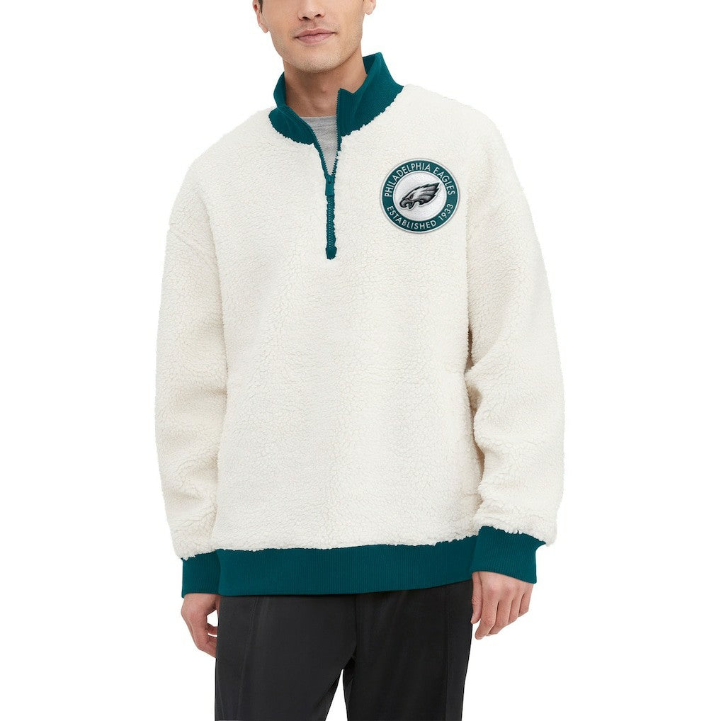 Philadelphia Eagles Tommy Hilfiger Jordan Sherpa Quarter-Zip Sweatshirt | NFL New