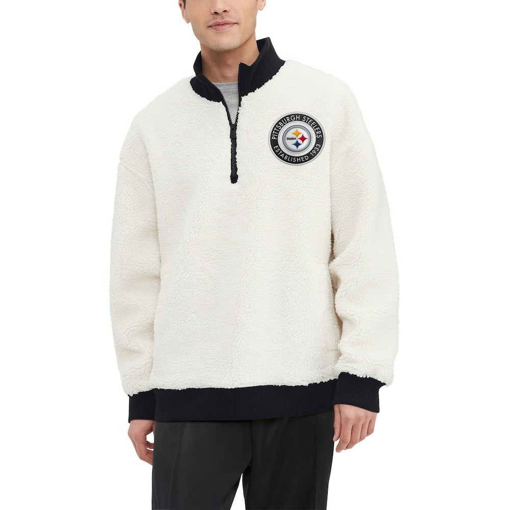 Pittsburgh Steelers Tommy Hilfiger Jordan Sherpa Quarter-Zip Sweatshirt | NFL Outlet