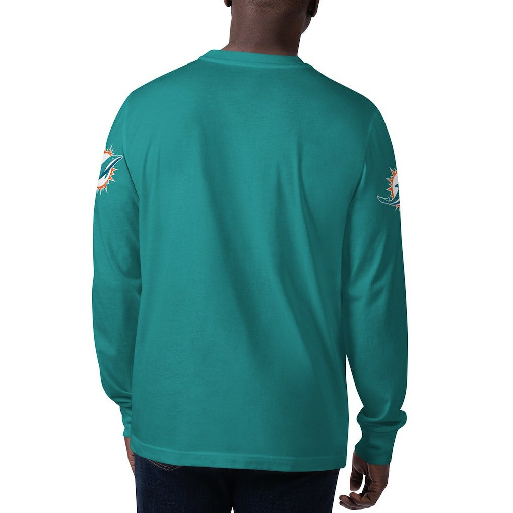 Miami Dolphins Starter Clutch Hit Long Sleeve T-Shirt | NFL Discount
