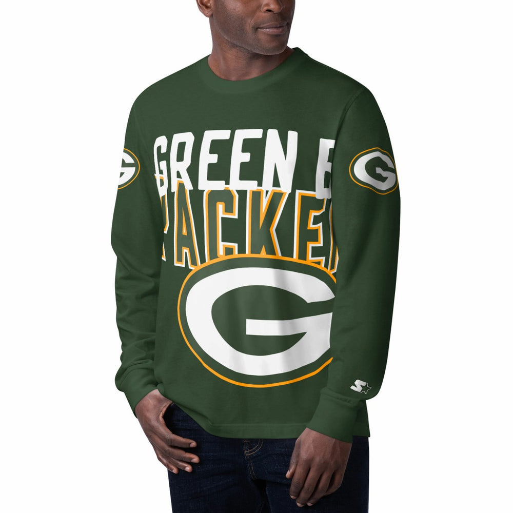 Green Bay Packers Starter Clutch Hit Long Sleeve T-Shirt | NFL Discount