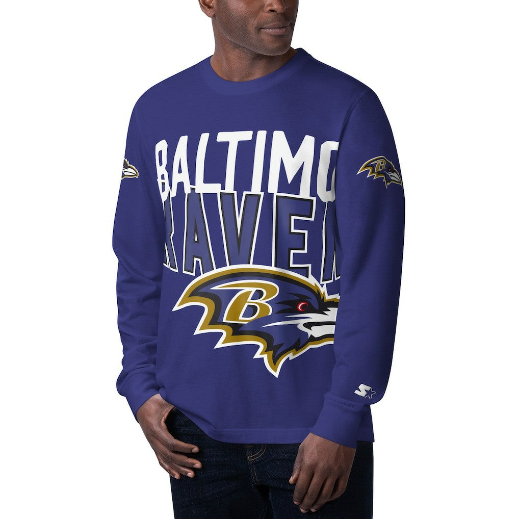 Baltimore Ravens Starter Clutch Hit Long Sleeve T-Shirt | NFL Outlet