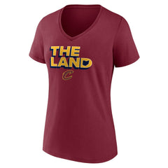 Wine Cleveland Cavaliers Women's Hometown Collection The Land V-Neck T-Shirt sale | NBA